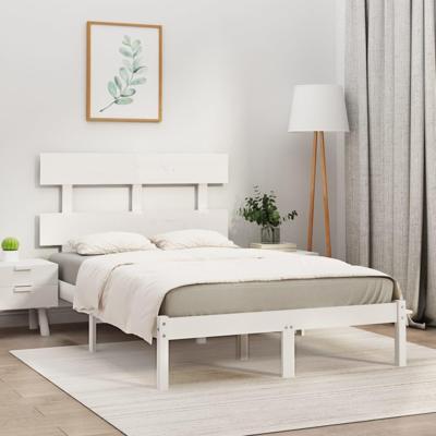 Bedframe massief hout wit 120x190 cm Bedframe massief hout wit 120x190 cm