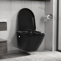 Hangend toilet randloos keramiek zwart - thumbnail