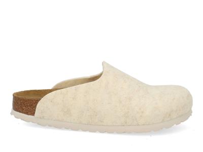 Birkenstock Amsterdam wool felt narrow eggshell Wit maat 39