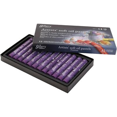 Gallery Oliepastel, L: 7 cm, d 11 mm, dikte 11 mm, violet, 12 stuk/ 1 doos