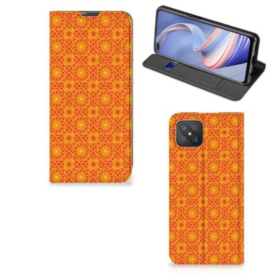 OPPO Reno4 Z 5G | Hoesje met Magneet | Batik Oranje OPPO Reno4 Z 5G | Hoesje met Magneet | Batik Oranje