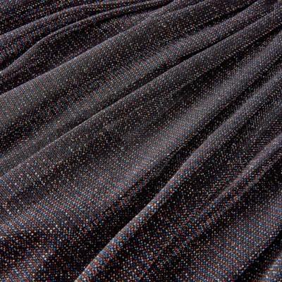 Kinderrokje geplooid met glitters 140 marineblauw