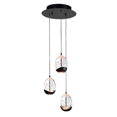 Highlight HanglampClear Egg zwart 3-lichts - H5456.20
