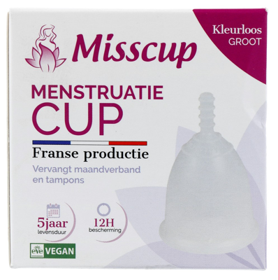 Misscup Menstruatie Cup Groot Kleurloos Misscup Menstruatie Cup Groot Kleurloos