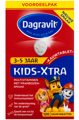 Dagravit Multi kids framboos 3-5 jaar (120 Kauwtab)