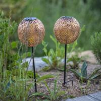 Set di 2 luci solari da piantare - LUMISKY - AGADIR - H45 cm - Stile orientale - LED bianco caldo - thumbnail