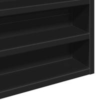 Vitrinekast 80x8,5x58 cm bewerkt hout zwart - thumbnail