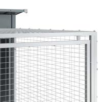 Hondenhok met ren 153x194x110 cm staal antracietkleurig - thumbnail