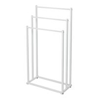 Niceey Handdoekrek - 3 Armen - Handdoekstang - Handdoekenrek Badkamer - Handdoekhouder Vrijstaand - Metaal - Anti-Kras Viltjes - Wit - thumbnail