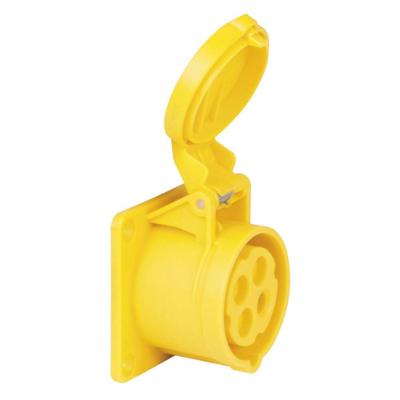 PCE CEE 16A 4-polige inbouw socket female geel PCE CEE 16A 4-polige inbouw socket female geel