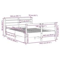 Bedframe zonder matras massief grenenhout 140x200 cm - thumbnail