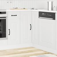 Hoekkeukenonderkast Kalmar bewerkt hout wit - thumbnail