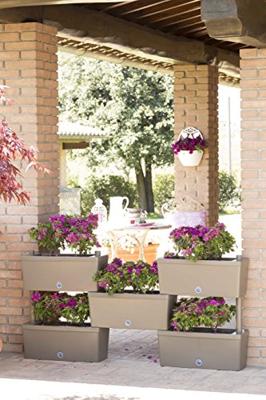 Bama brick koppelbare plantenbakken 75l 59x23x27 cm 5 stuks taupe