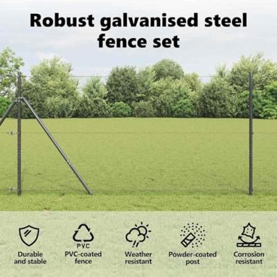 VidaXL Afrasteringspaal grijs 10 x 1,4 m (13 mm gaas) staal en pvc