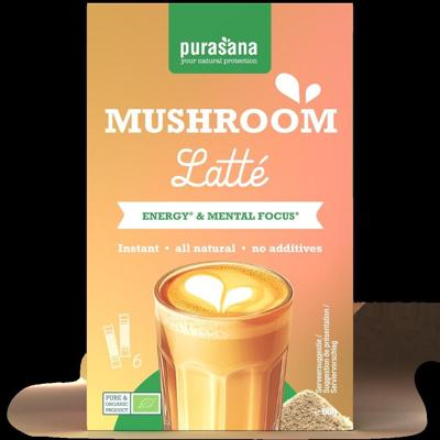 Purasana Mushroom latté 6 x 10 g BIO