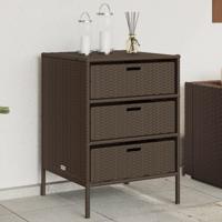 Tuinkast 55x59x80 cm poly rattan bruin - thumbnail