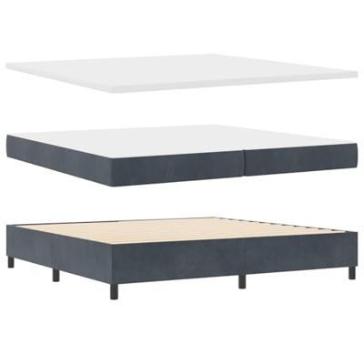 Boxspring bed met matras Donkergrijs 200 x 200 cm Fluweel