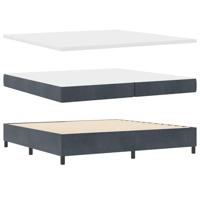 Boxspring bed met matras Donkergrijs 200 x 200 cm Fluweel - thumbnail