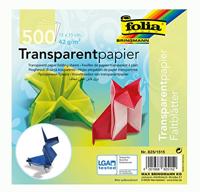 Transparant origami papier, 500 vierkante vellen FOLIA doorzichtig - thumbnail