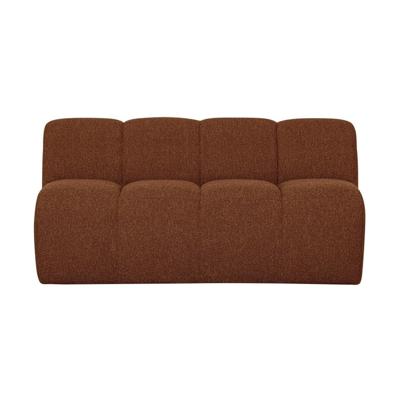 Woood Mojo eetkamerbank 164 cm met rugleuning bouclé Roestbruin melange