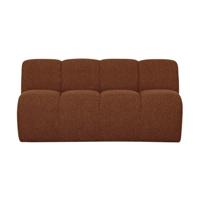 Woood Mojo eetkamerbank 164 cm met rugleuning bouclé Roestbruin melange - thumbnail