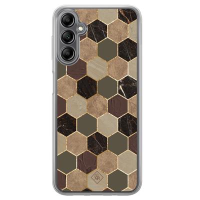 Samsung Galaxy A14 hybride hoesje - Kubus groen bruin Samsung Galaxy A14 hybride hoesje - Kubus groen bruin