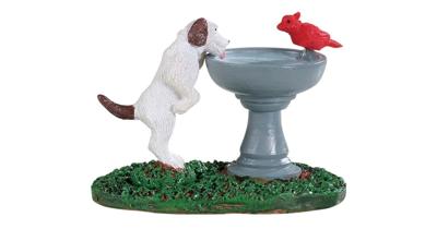 Kerstfiguur Bird bath dog fountain LEMAX - Lemax