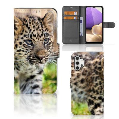 Samsung Galaxy A32 4G | Telefoonhoesje | Met pasjeshouder | Baby Luipaard Samsung Galaxy A32 4G | Telefoonhoesje | Met pasjeshouder | Baby Luipaard