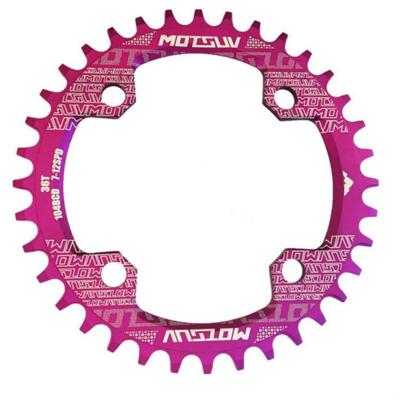MOTSUV ronde smalle brede Chainring MTB fiets 104BCD tand plaat onderdelen schijf 36T (paars)