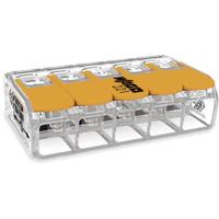 WAGO 221-615 221 Verbindingsklem Flexibel: 0.5-6 mm² Massief: 0.5-6 mm² Aantal polen: 5 1 stuk(s) Transparant, Oranje - thumbnail