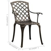 3-delige Bistroset gietaluminium bronskleurig - thumbnail