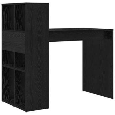 Bureau met plank Zwart eiken 108 x 55 x 103.5 cm Bewerkt hout