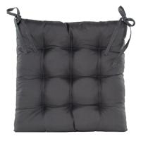 Anna's Collection zitkussen gewatteerd 38x38cm antraciet - thumbnail