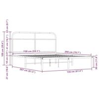 Bedframe zonder matras bewerkt hout gerookt eiken 150x200 cm - thumbnail
