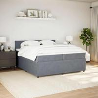 Boxspring met matras fluweel donkergrijs 200x200 cm - thumbnail