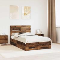 Bedframe met lade met hoofdeinde met opslag Bewerkt hout - thumbnail