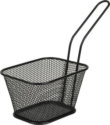 Gusta frietmandje 10.5x8.5x13.8 cm zwart/aluminium