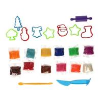 Lobbes Kleiset in opbergbox uitsteekvormen kerst - 12 kleuren klei - thumbnail