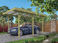 Tuindeco Actie carport 300x500 cm vuren groen geïmpregneerd- Plat dak- Geïmpregneerd vurenhout- Tuindeco - thumbnail