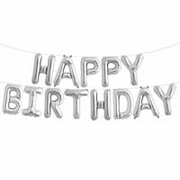 Happy Birthday ballon Zilver (40CM) - thumbnail