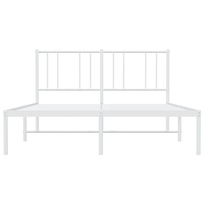 Bedframe met hoofdbord metaal wit 160x200 cm Bedframe met hoofdbord metaal wit 160x200 cm