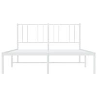 Bedframe met hoofdbord metaal wit 160x200 cm - thumbnail