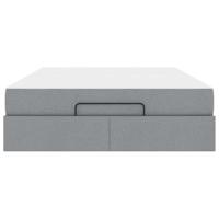 Bedframe met matras Lichtgrijs 140 x 190 cm Stof - thumbnail