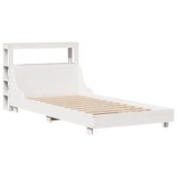 Bedframe zonder matras massief grenenhout wit 75x190 cm - thumbnail