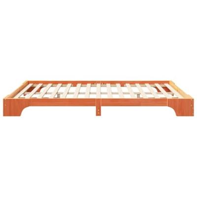 Bedframe met opslag Bruin 160 x 210 cm Massief hout