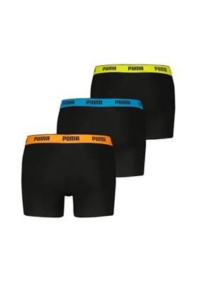 Puma Everyday Basic Boxershort Heren 3-Pack Zwart Combi - Maat L - Kleur: ZwartGeelBlauwOranje | Soccerfanshop