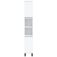 Badkamerkast 30x30x190 cm bewerkt hout wit - thumbnail
