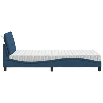 Bed met matras stof blauw 120x200 cm - thumbnail