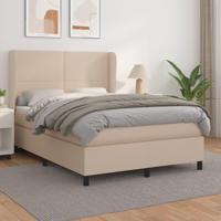 Boxspring met matras kunstleer cappuccinokleurig 140x190 cm - thumbnail