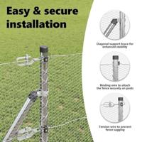 VidaXL Afrasteringspaal zilver 10 x 0,6 m (13 mm gaas) staal - thumbnail